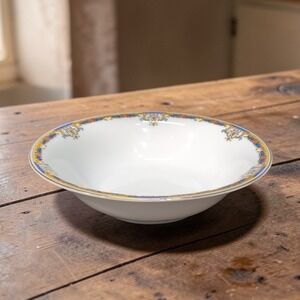 Epiag "Elyrian" Serving Bowl, Bohemian Art Deco China, Blue and Gold Design